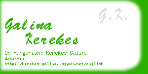 galina kerekes business card